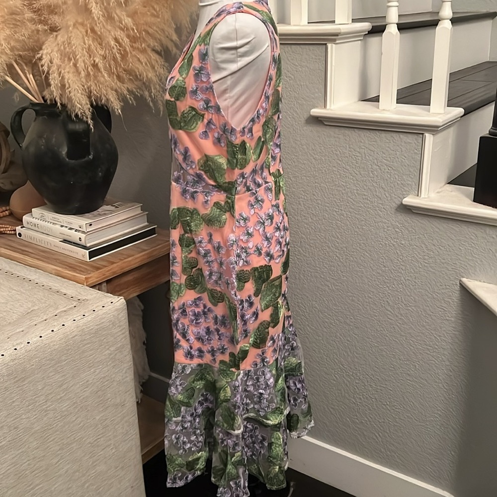 Anthropologie VONE Kirana Floral Embroidered Floral Lace Dress Size 12 - Picture 5 of 9
